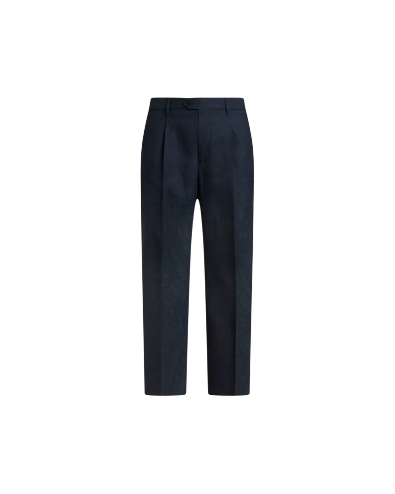 Etro Hose Aus Wolle Mit Print, Herren, Blau, Größe Blau