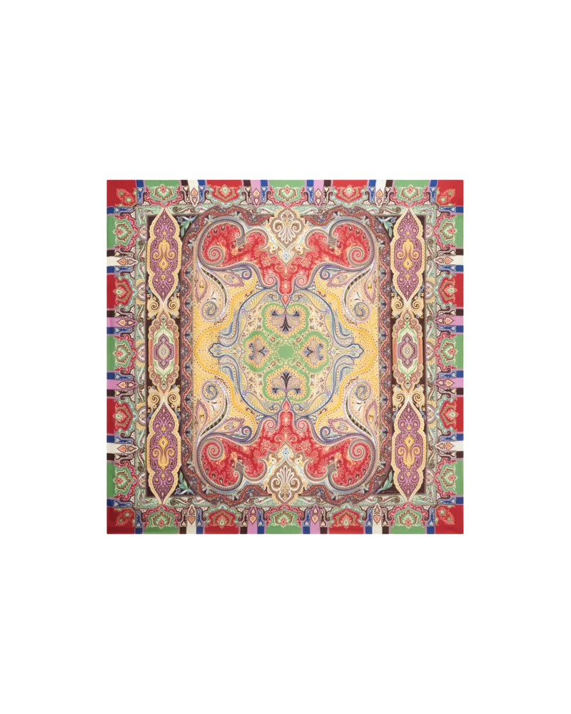 Etro Schultertuch Aus Seide Und Kaschmir Mit Geometrischem Motiv, Damen, Rosa Rosa