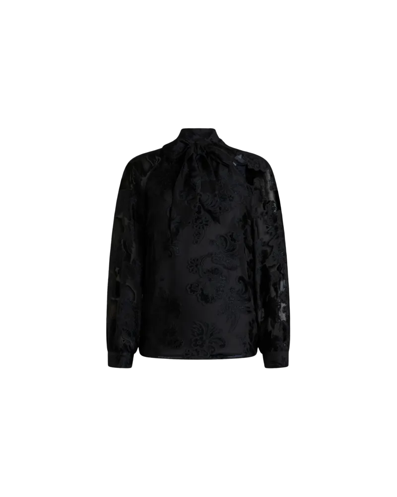 Etro Top Aus Chiffon-fil-coupé, Damen, Schwarz, Größe Schwarz