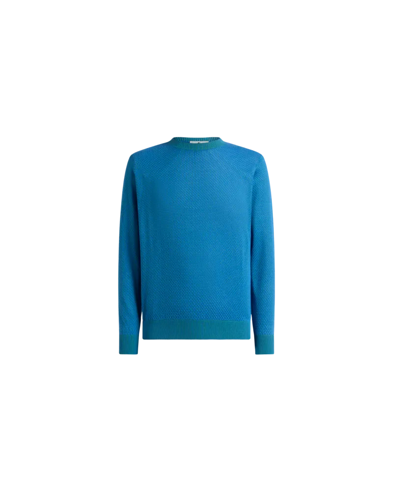 Etro Pullover Aus Einer Baumwollmischung Mit Mikromuster, Herren, Hellblau, Größe Hellblau