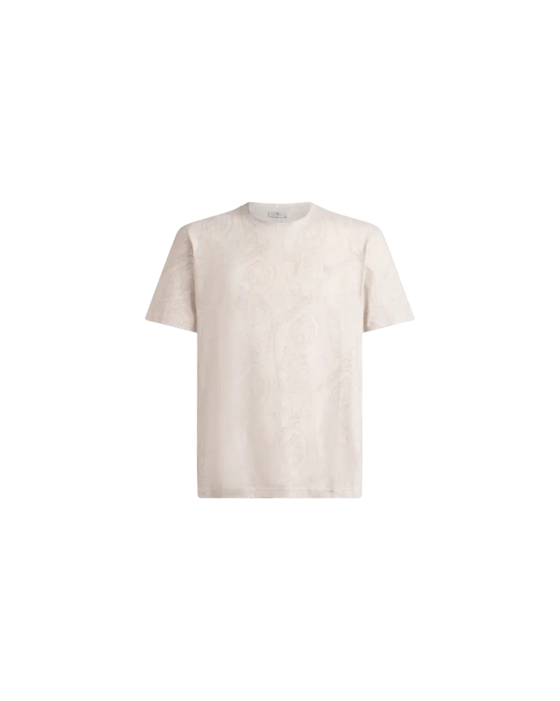 Etro T-shirt Aus Baumwolle Mit Arnikamuster, Herren, Beige, Größe Beige