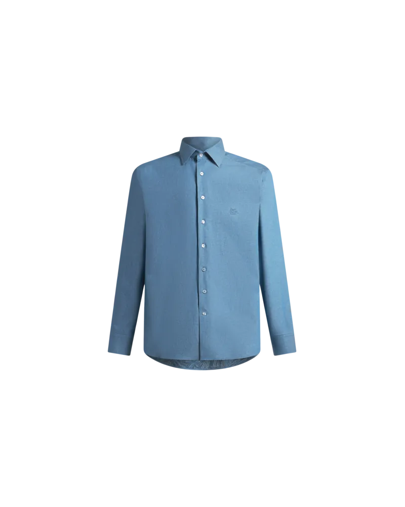 Etro Hemd Aus Baumwolle Mit Pegaso, Herren, Pulverblau, Größe Pulverblau