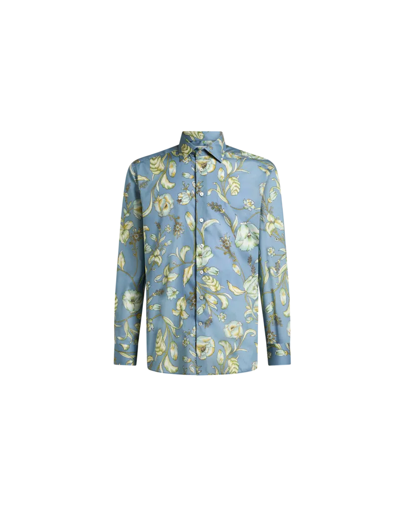 Etro Hemd Mit Floralem Muster, Herren, Hellblau, Größe Hellblau