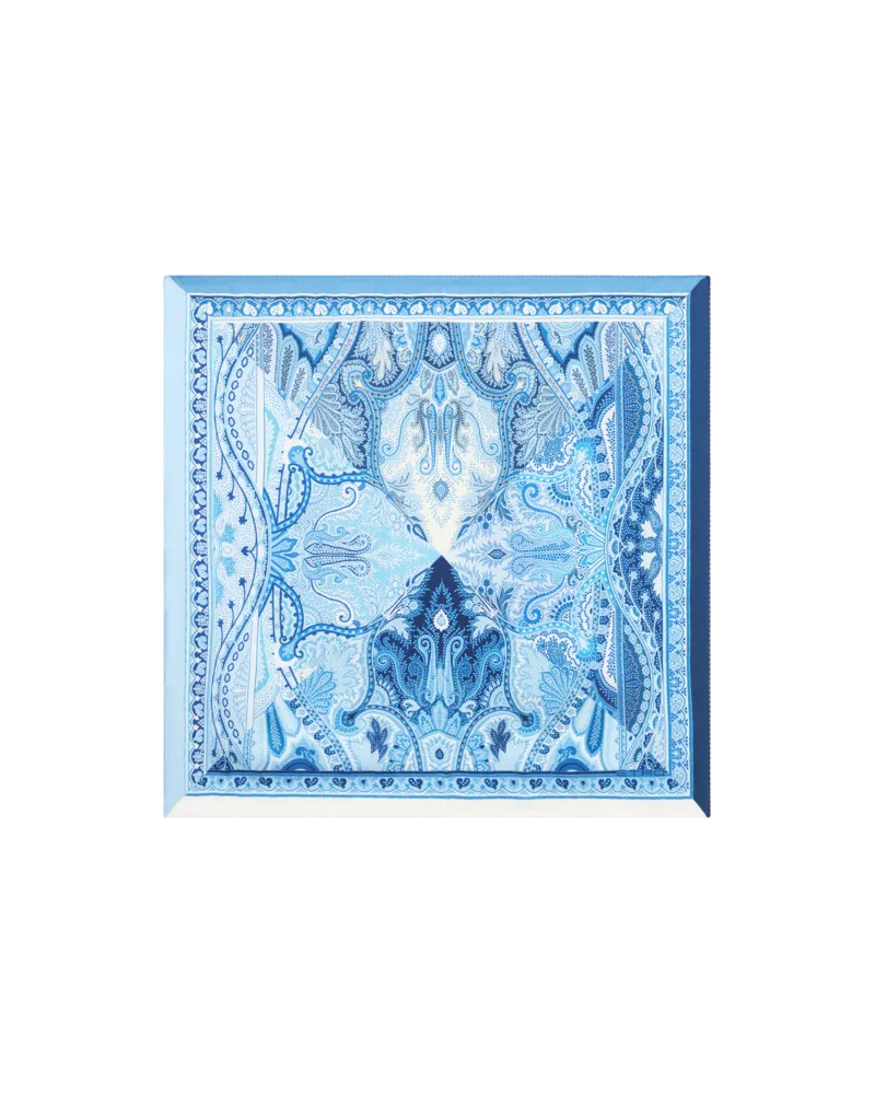 Etro Einstecktuch Aus Seide Mit Druck, Herren, Hellblau Hellblau