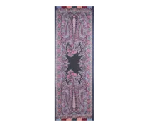 Schal Aus Modal Und Kaschmir Im Chevronmuster Mit Floralem Paisley-motiv, Herren, Violett