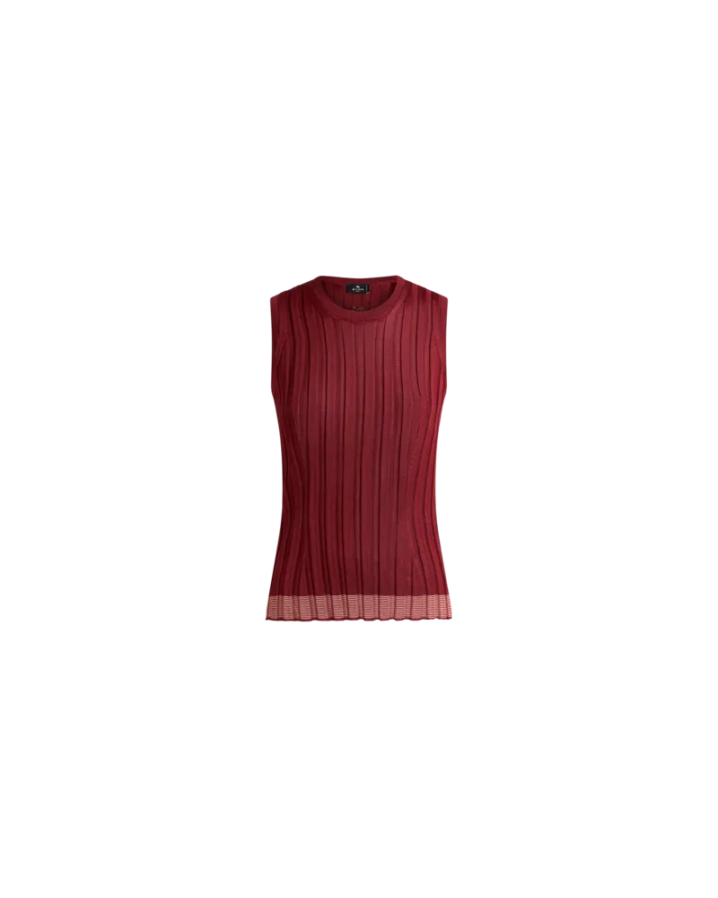 Etro Geripptes Top, Damen, Bordeaux, Größe Bordeaux