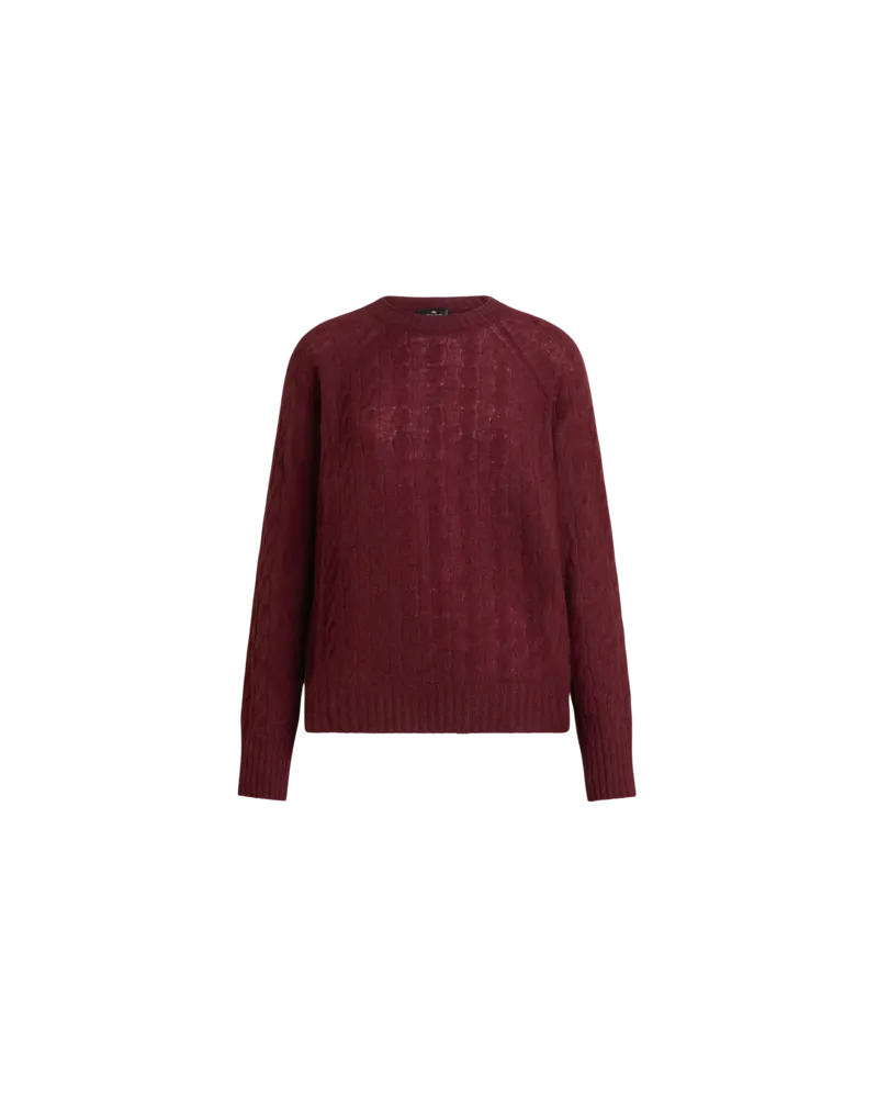 Etro Pullover Aus Kaschmir Mit Zopfmuster, Damen, Rot, Größe Rot