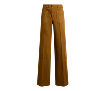 Wide-leg-hose Aus Denim Aus Stretch-baumwolle, Damen, Kamel, Größe