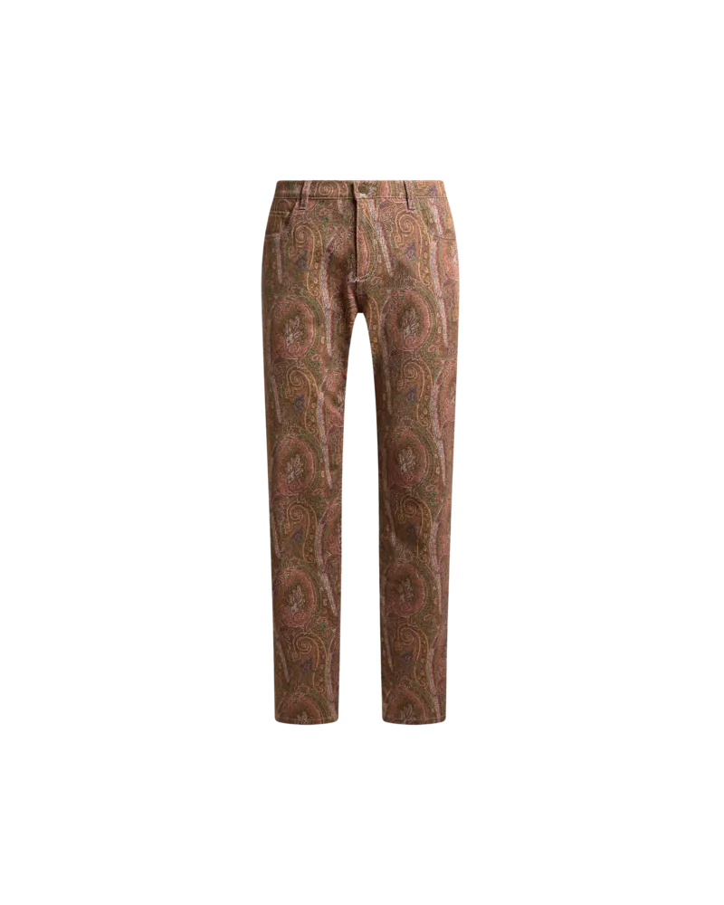 Etro Jeans Mit Geradem Bein Aus Denim Aus Baumwolle Mit Arnica-motiv, Herren, Braun, Größe Braun