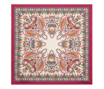 Tuch Aus Seide Mit Floralem Paisley-motiv Und Medaillons, Damen, Bordeaux