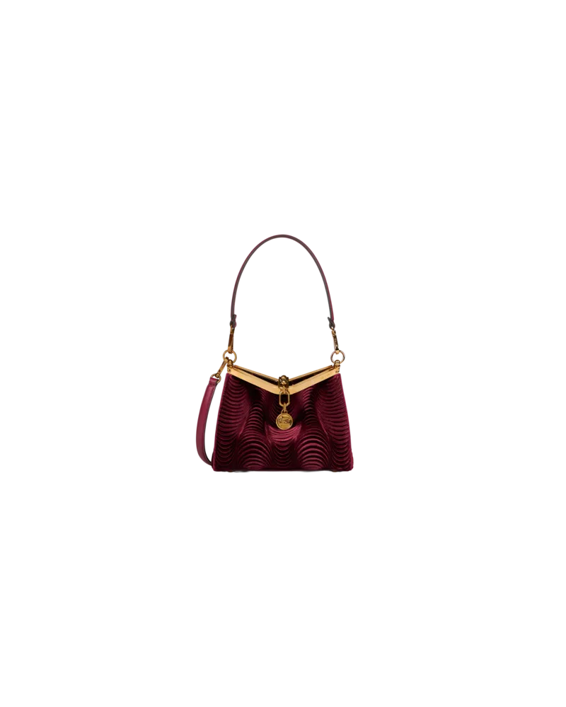 Etro Kleine Vela-tasche Aus Samt, Damen, Bordeaux Bordeaux