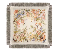 Tuch Aus Seide Mit Fransen Und Motiv Flora Und Fauna, Damen, Multicolor
