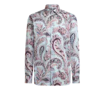 Hemd Aus Baumwolle Mit Floralem Paisleymuster, Herren, Hellblau, Größe