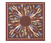 Foulard Aus Seide Mit Charm-motiv, Damen, Braun