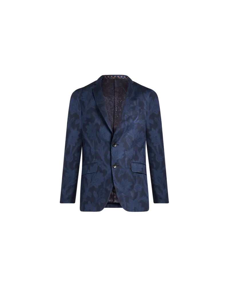 Etro Jacquard-blazer Mit Floralem Rankenmuster, Herren, Navyblau, Größe Navyblau