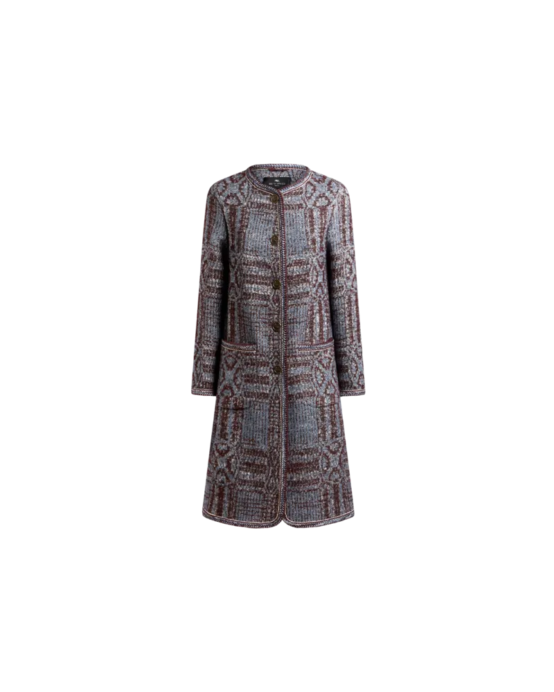 Etro Mantel Aus Bouclé-jacquard, Damen, Hellblau, Größe Hellblau