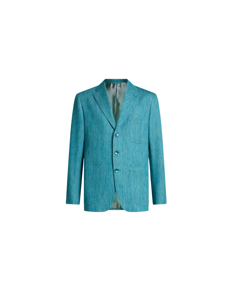 Etro Blazer Aus Geflammter Baumwolle, Herren, Hellblau, Größe Hellblau