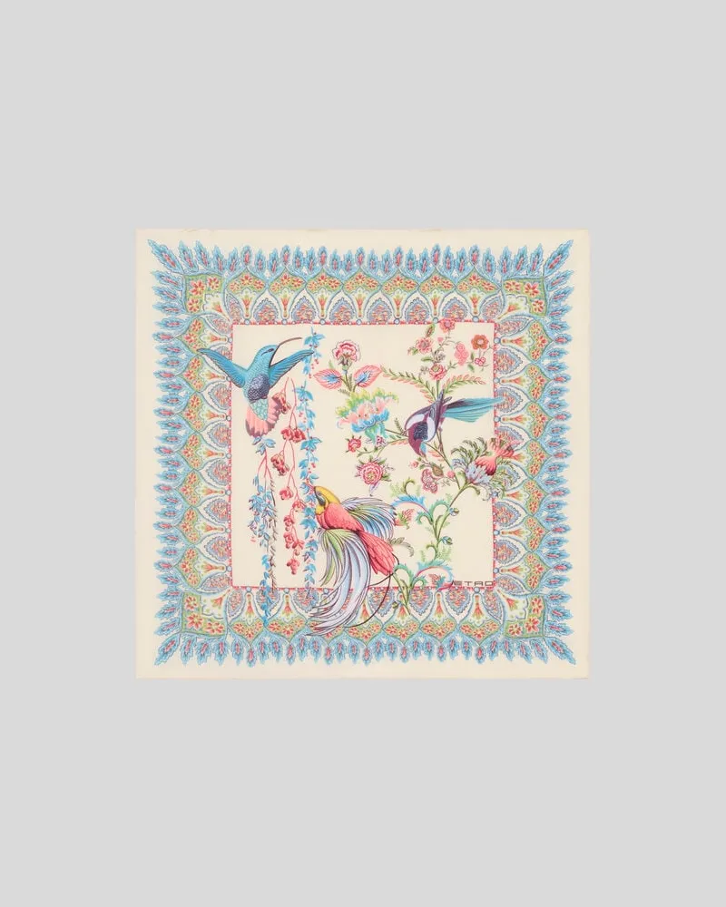 Etro Pochette Aus Seide Mit Motiv Flora Und Fauna, Herren, Multicolor Multicolor