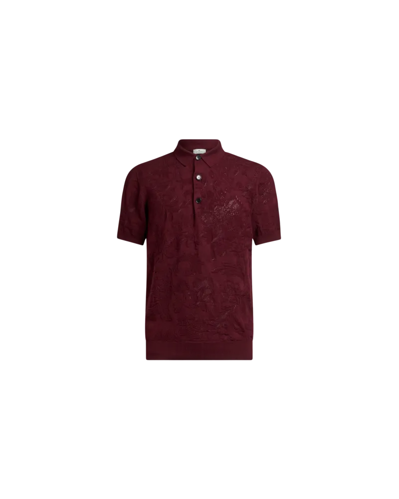 Etro Poloshirt Aus Baumwolle Mit Floralem Paisleymuster, Herren, Bordeaux, Größe Bordeaux