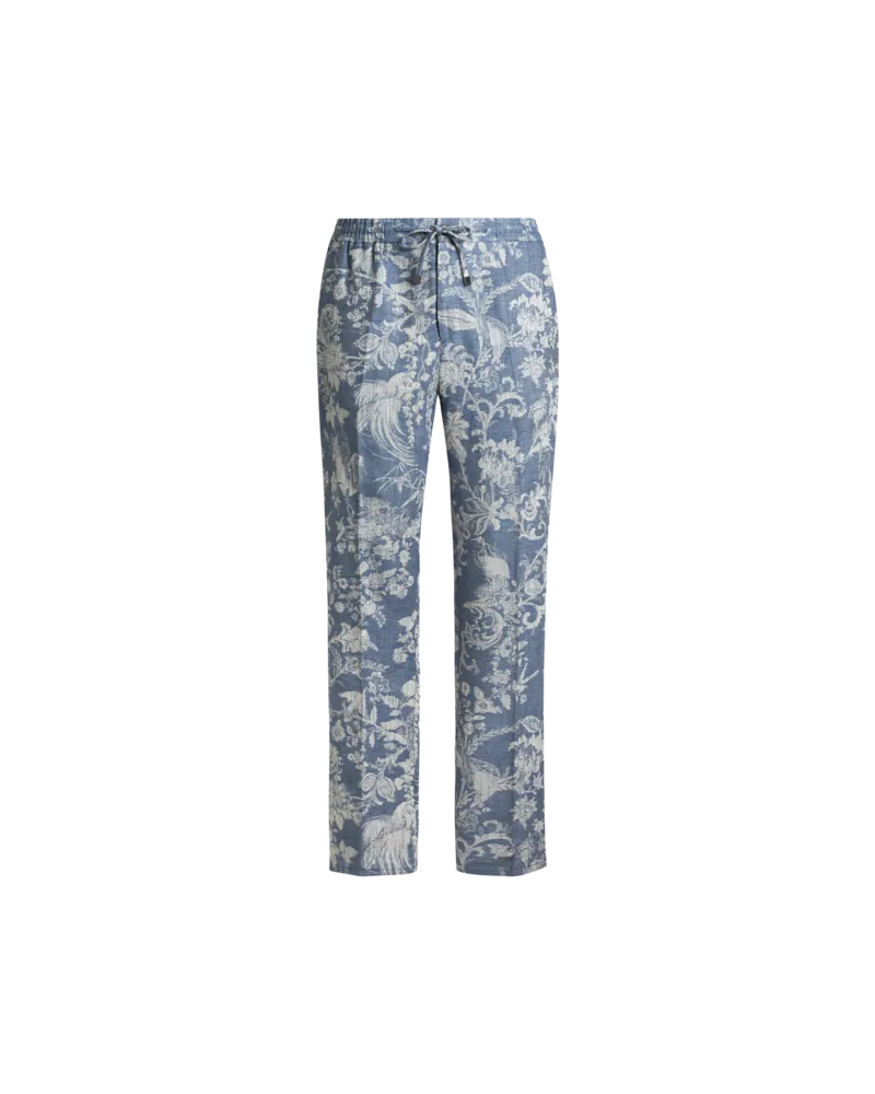 Etro Jacquard-jogginghose Aus Baumwolle Mit Floralem Motiv, Herren, Pulverblau, Größe Pulverblau