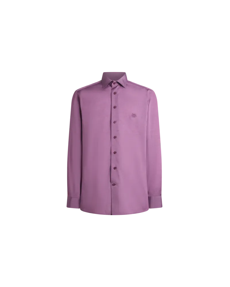 Etro Hemd Mit Pegaso-stickerei, Herren, Violett, Größe Violett