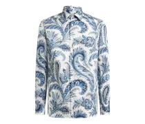 Hemd Aus Baumwolle Mit Floralem Paisleymuster, Herren, Blau, Größe