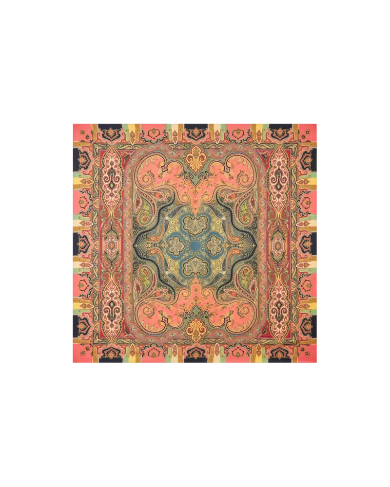 Etro Schultertuch Aus Wolle Und Seide Mit Print, Damen, Multicolor Multicolor