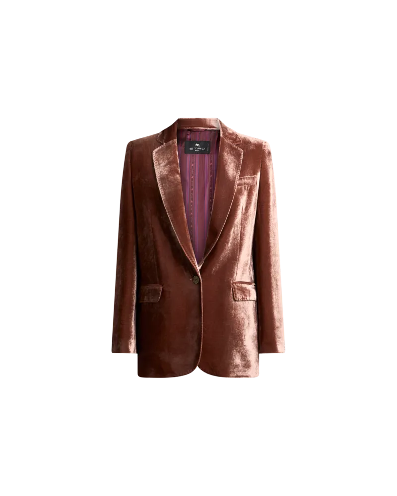 Etro Jacke Aus Samt, Damen, Rosa, Größe Rosa