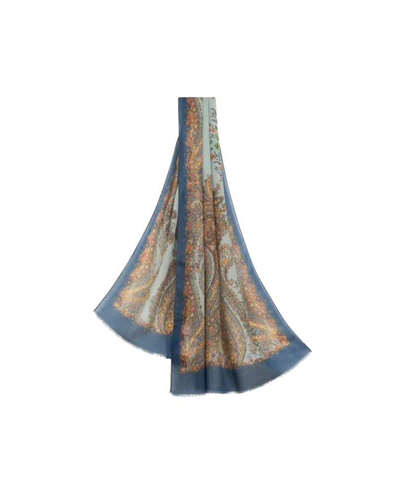 Etro Schal Aus Bedrucktem Kaschmir, Damen, Multicolor Multicolor