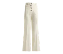 Flared Jeans Aus Denim Aus Elastischer Baumwolle Mit Pegaso-knöpfen, Damen, Beige, Größe