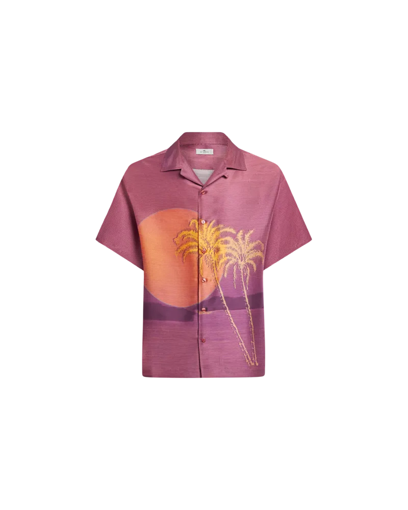 Etro Bowlinghemd Mit Print, Herren, Orange, Größe Orange