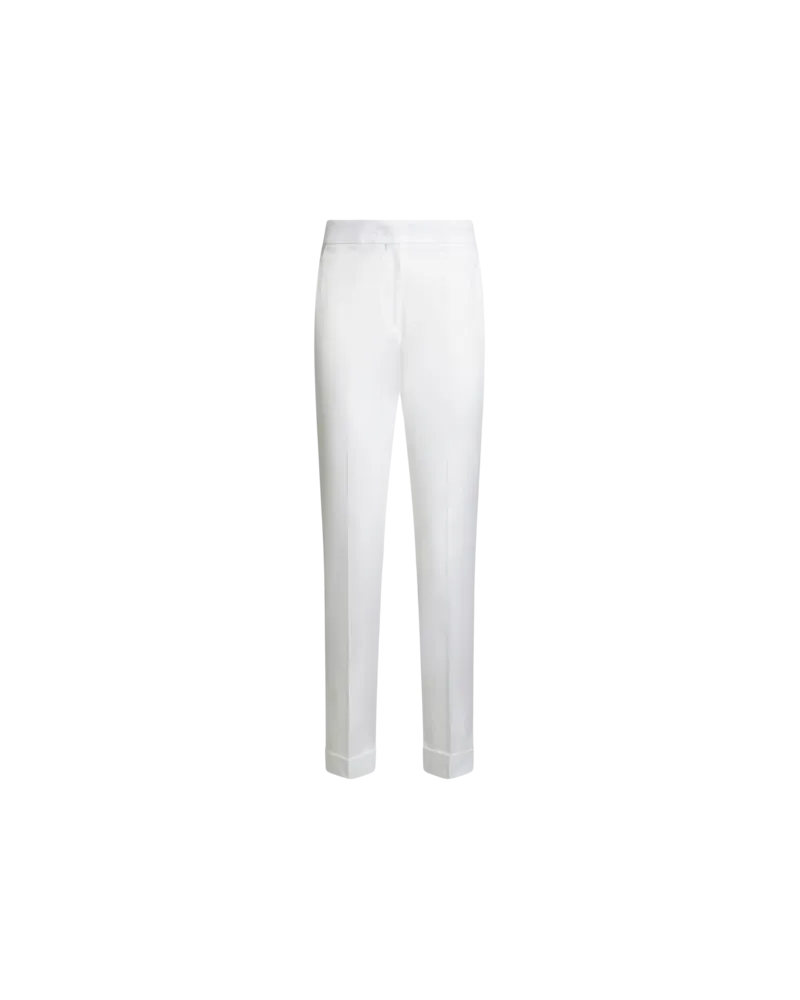 Etro Cropped Hose Aus Stretch-baumwolle, Damen, Weiß, Größe Weiß