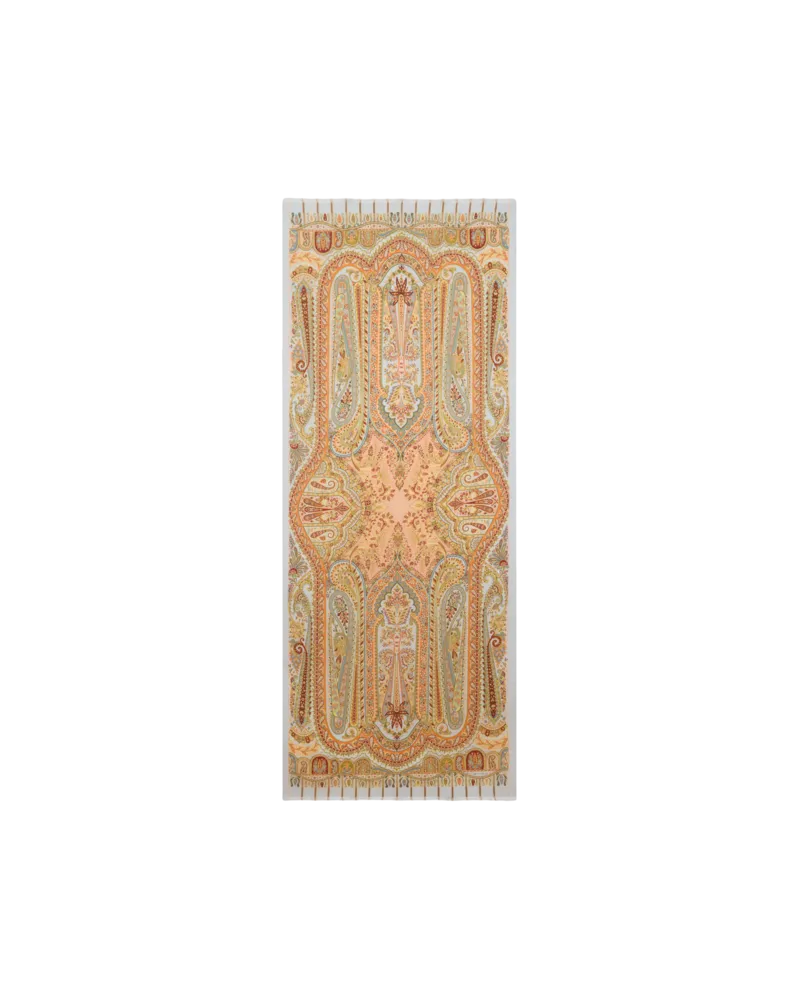 Etro Schal Aus Einer Kaschmirmischung Mit Floralem Motiv, Damen, Beige Beige