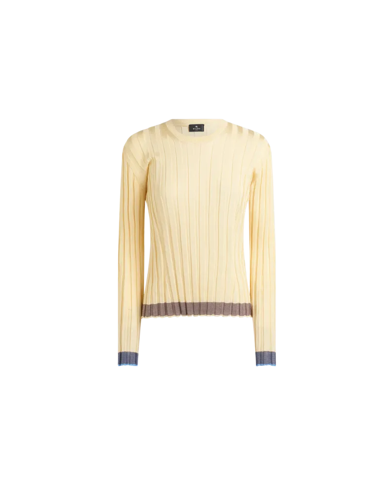 Etro Gerippter Pullover, Damen, Gelb, Größe Gelb