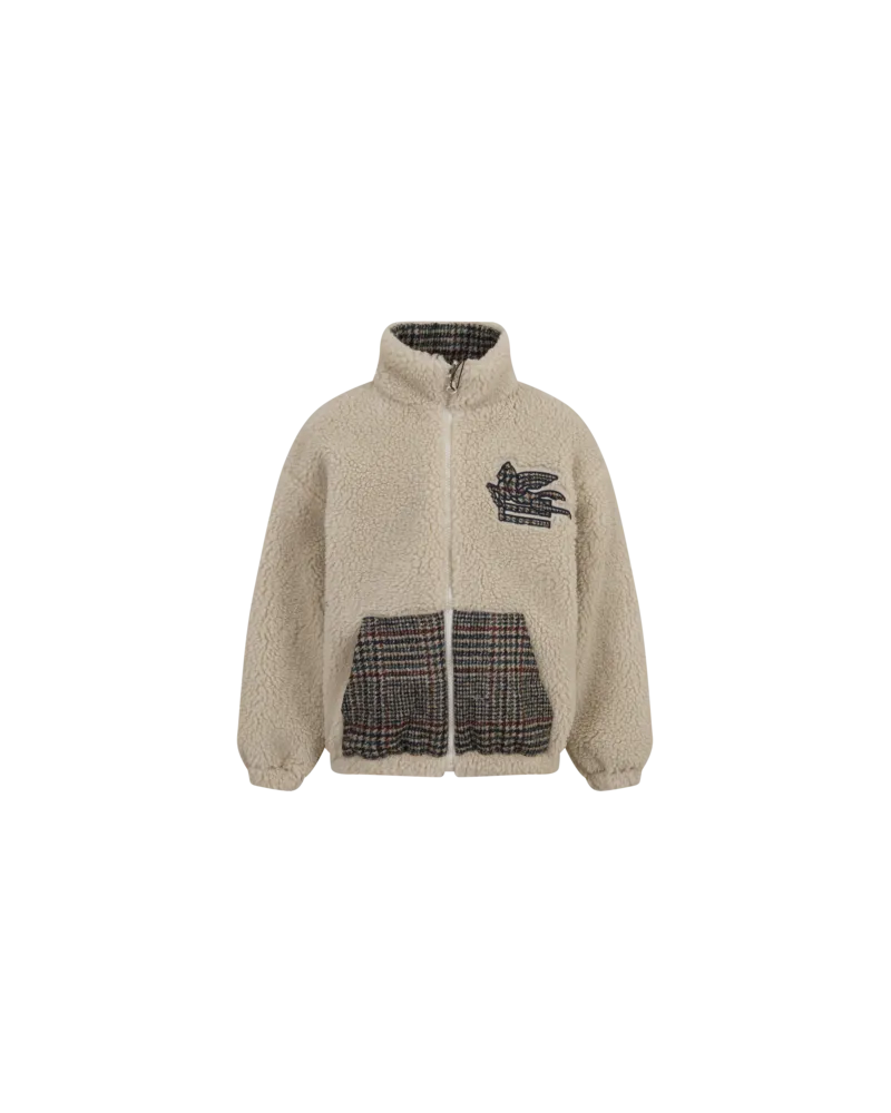 Etro Jacke Aus Teddyplüsch Mit Eingearbeitetem Pegaso-logo, Beige, Größe Beige
