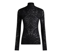 Rollkragenpullover Aus Jacquard-strick, Damen, Grau, Größe
