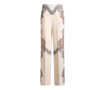 Palazzohose Aus Seide Year Of Snake, Damen, Weiß, Größe