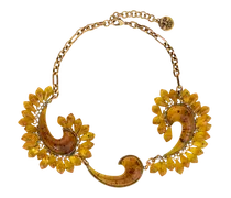 Halskette Paisley Mit Tropfen, Damen, Gelb