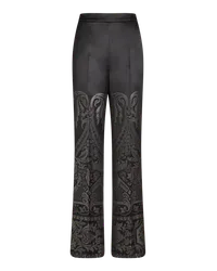 Etro Palazzohose Aus Seidenjacquard, Damen, Grau Grau