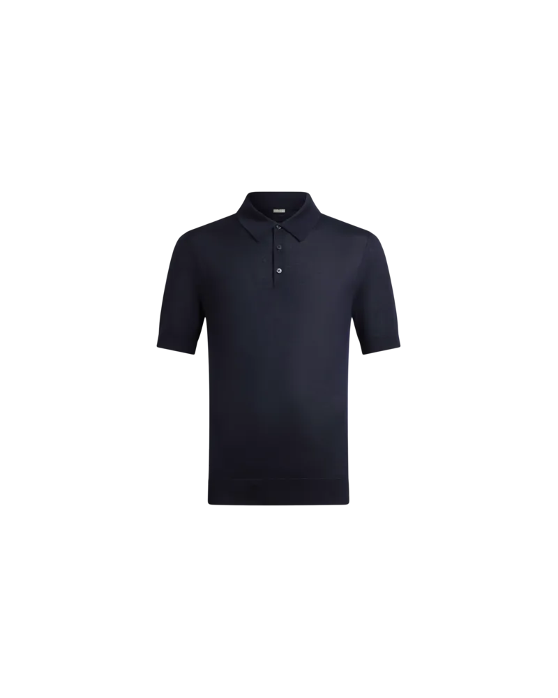 Etro Poloshirt Aus Einer Kaschmirmischung, Herren, Blau, Größe Blau