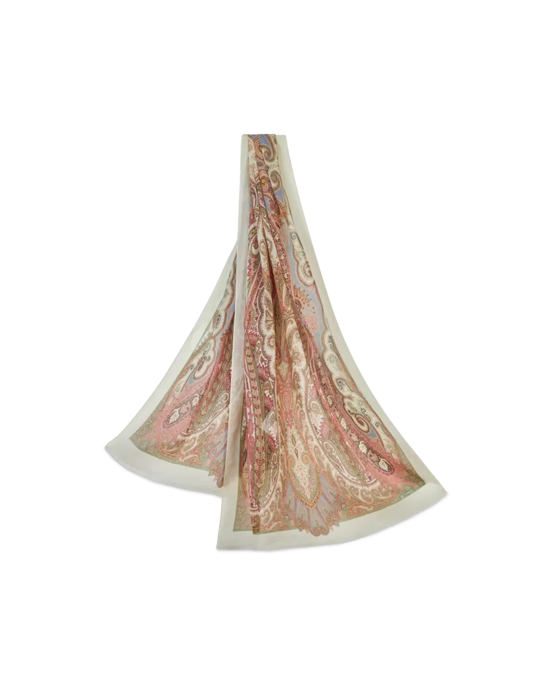 Etro Printed Silk Scarf, Damen, Beige Beige