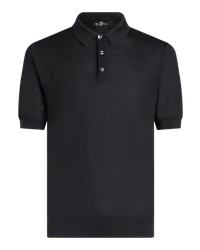 Etro Strick-poloshirt Aus Kaschmir Und Seide, Herren, Schwarz Schwarz