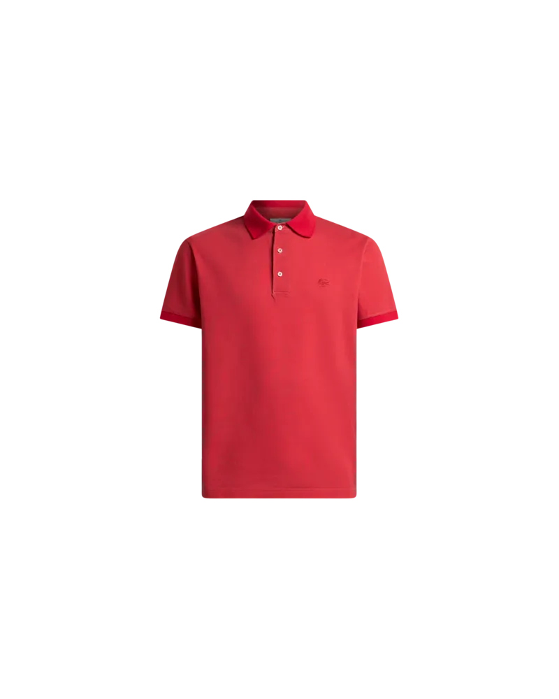 Etro Poloshirt Aus Baumwolle Mit Arnikamuster, Herren, Rot, Größe Rot