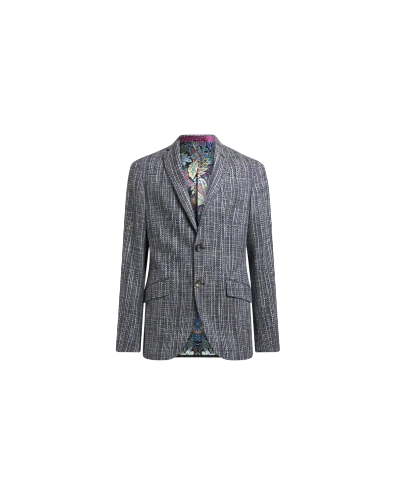 Etro Einreihiger Blazer Aus Baumwolle, Herren, Blau, Größe Blau