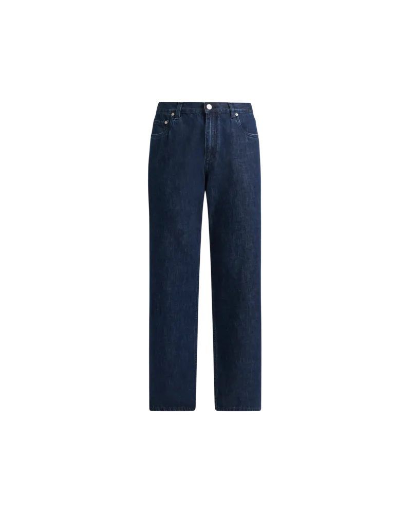 Etro Jeans Mit Tintenfischstickerei Und Logo, Herren, Navyblau, Größe Navyblau