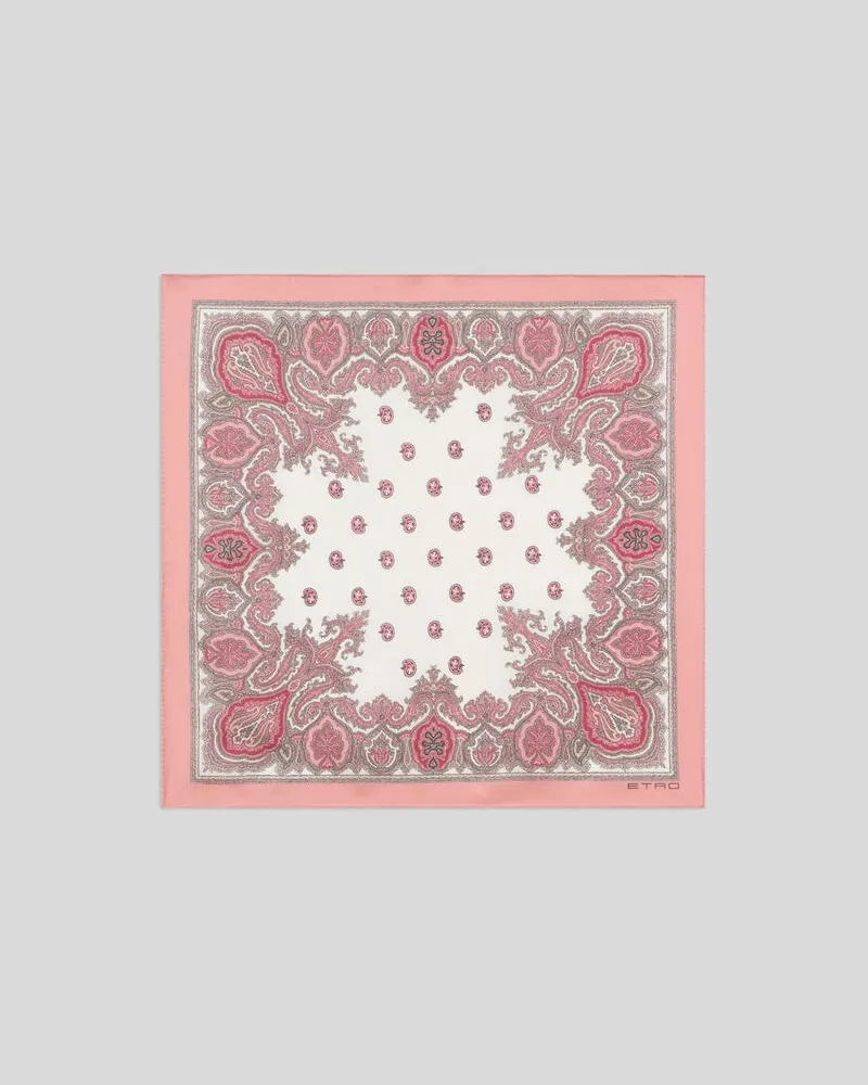 Etro Pochette Aus Seide Mit Paisley-motiv, Herren, Rosa Rosa