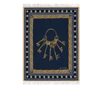 Jacquard-plaid Aus Wolle Mit Schlüsseln, Blau