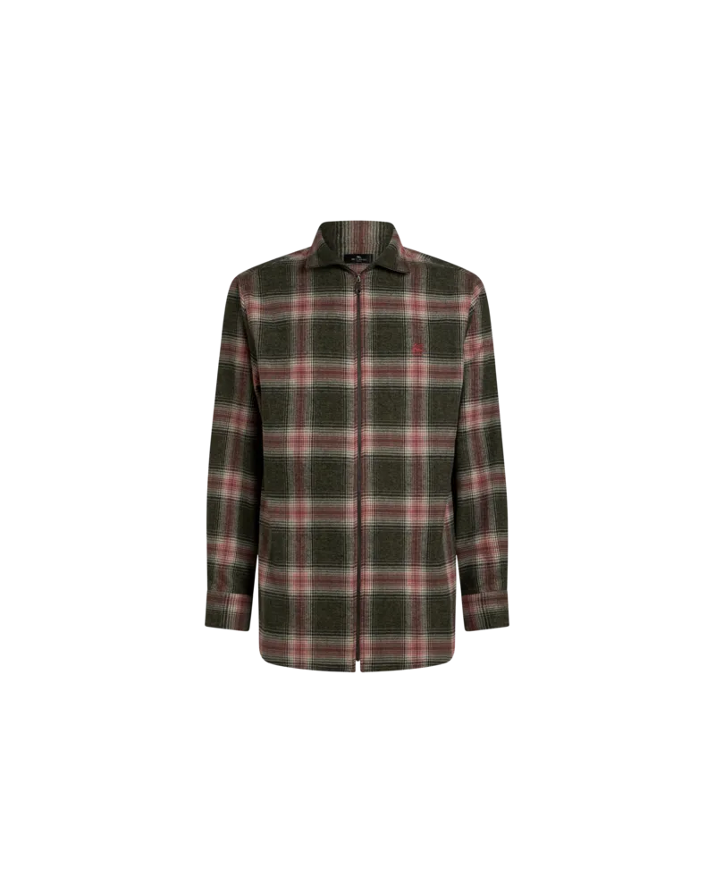 Etro Hemd Aus Flanell Mit Karomuster, Herren, Dunkelgrün, Größe Dunkelgrün