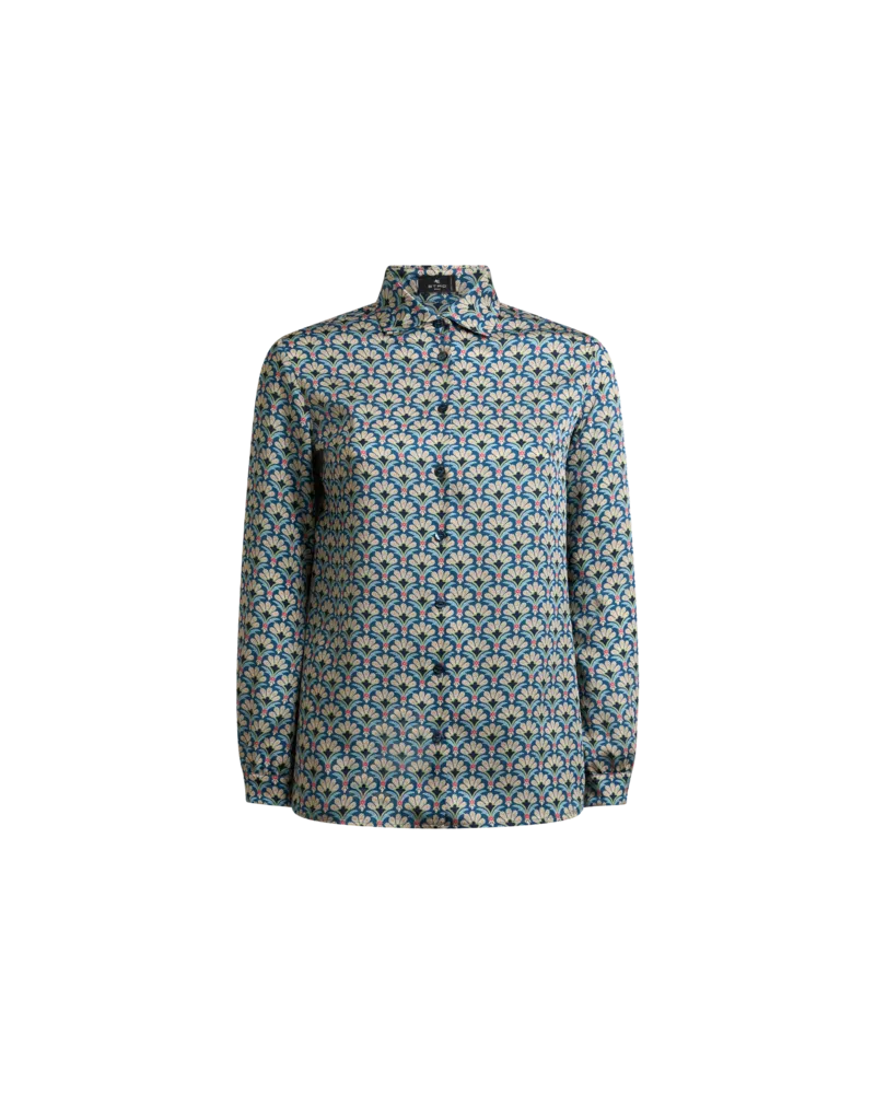 Etro Hemdbluse Aus Twill Mit Mikro-palmen-motiv, Damen, Größe 