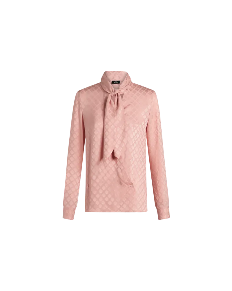Etro Jacquard-bluse Mit Schal, Damen, Rosa, Größe Rosa